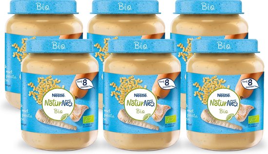 NaturNes Bio Pastinaak Pompoen Volkoren Pasta - babyvoeding biologisch - vanaf 8 maanden - 6 potjes