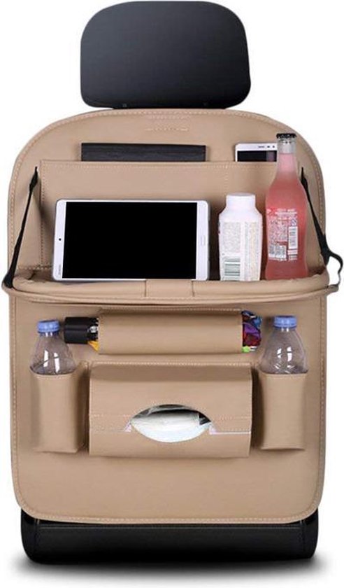 Luxe Auto Organizer met Tablet Houder Autostoel Organiser Ipadhouder voor Kinderen – Beige