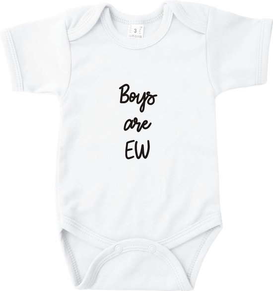 Rompertjes baby met tekst Boys are EW - Wit - Maat 50/56 - Kraam cadeau - Babygeschenk - Romper - Geboorte - Valentijn - Moederdag - Vaderdag