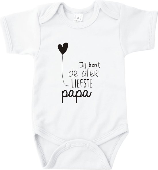 Rompertjes baby met tekst -   Jij bent de allerliefste papa - Wit - Maat 50/56 - Voor Papa - Vaderdag - Valentijn - Babygeschenk - Baby kado - Romper - Babyshower