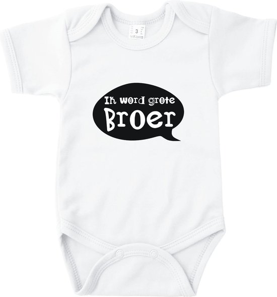 Zwangerschapsaankondiging Ik word grote broer - Wit - Maat 74/80 - Zwanger - Zwangerschap - Kado baby - Babygeschenk - Romper