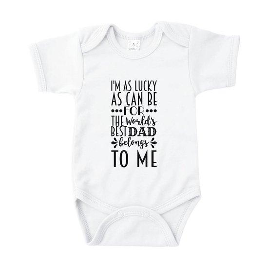 Romper The world's best dad belongs to me Wit Maat 62/68 - Voor Papa - Vaderdag - Valentijn - Babygeschenk - Baby kado - Romper - Babyshower