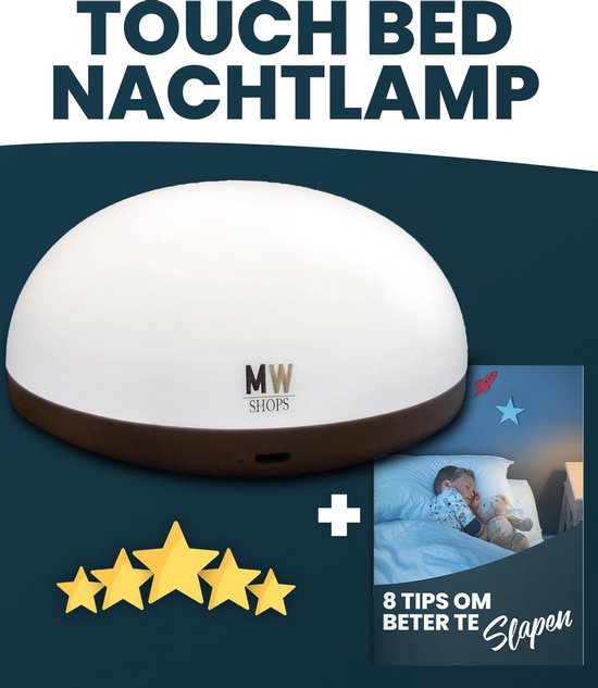 Nachtlamp slaapkamer dimbaar, touch en valbestendig – nacht lamp