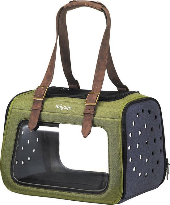 Ibiyaya Portico Mixed-fabric - Transporttas Bench Hond - Transport Box Reisbench Draagzak Tas - Reistas Reismand Hondendraagtas - Hondentas