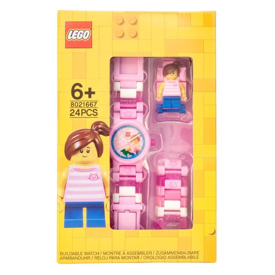 LEGO Classic Pink Minifiguur horloge - 8021667