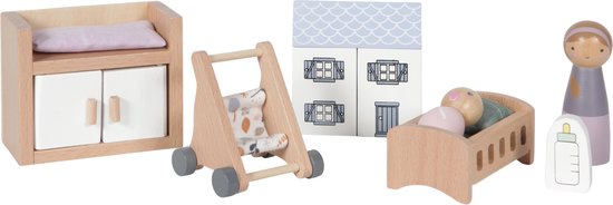 Little Dutch Poppenhuis Speelset/Babykamer - 11-delig - Hout