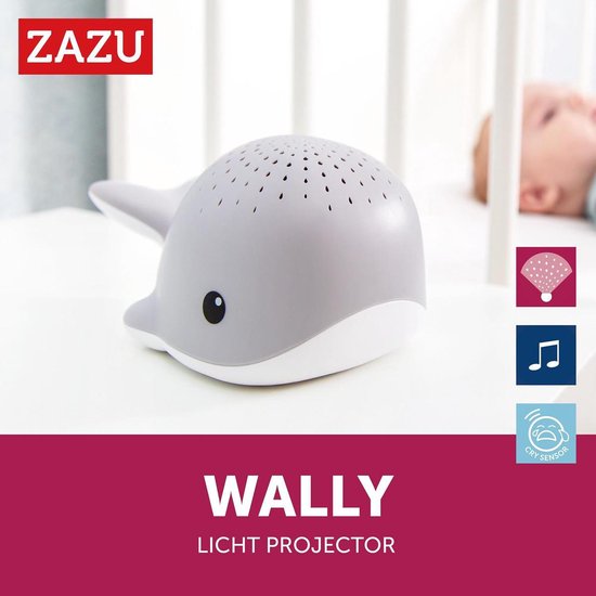 Baby & Kind - Zazu Wally de walvis lichtprojector met muziek grijs Grijs