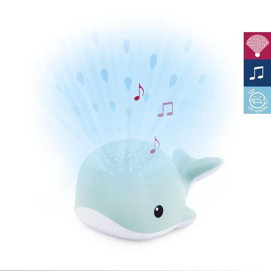 Zazu Wally de walvis lichtprojector met muziek blauw Blauw