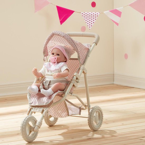 Olivia's Little World Poppenwagen Klassiek Roze Kinderpoppenwagen voor poppen van 40 cm Olivias World OL-00002