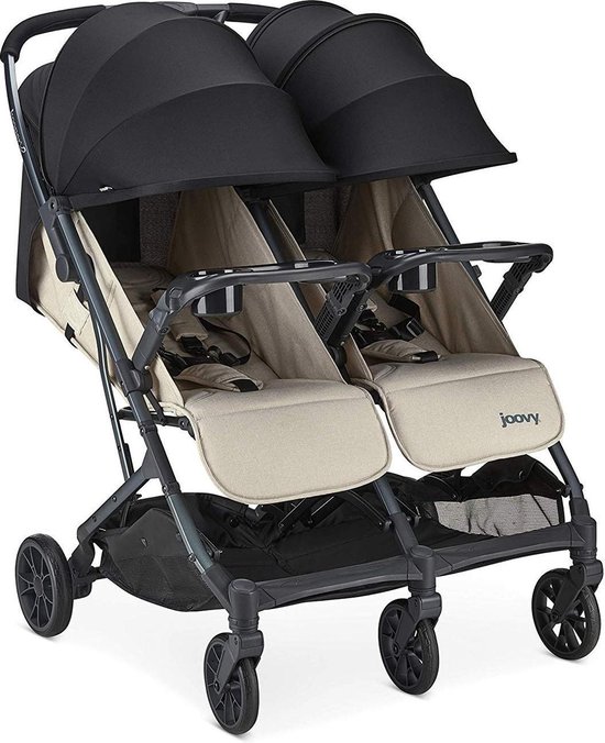 Joovy Kooper X2 Dubbele Buggy - Beige - Duo Buggy