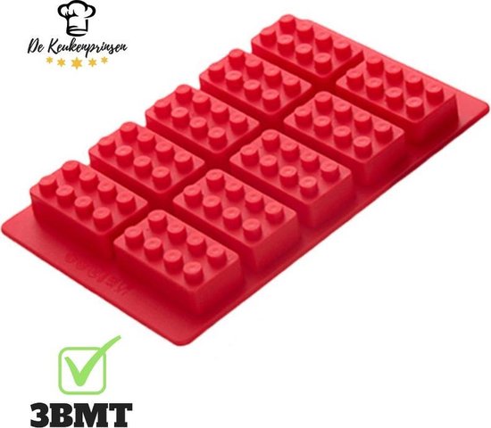 3BMT - Chocoladevorm DUPLO blokken - rood - 12 x 19 cm