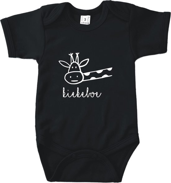 Rompertjes baby met tekst Kiekeboe - Zwart - Maat 62/68 - Kraam cadeau - Babygeschenk - Romper