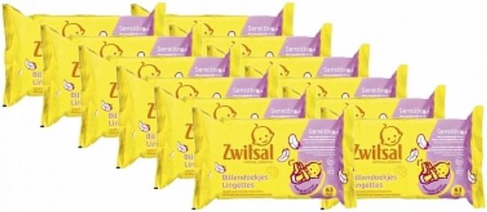 Zwitsal Billendoekjes Sensitive - 12 x 63 stuks - Baby - Voordeelverpakking