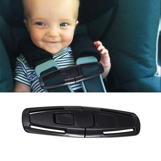Autostoel Gordelclip voor Kinderen en Baby's - Zwart