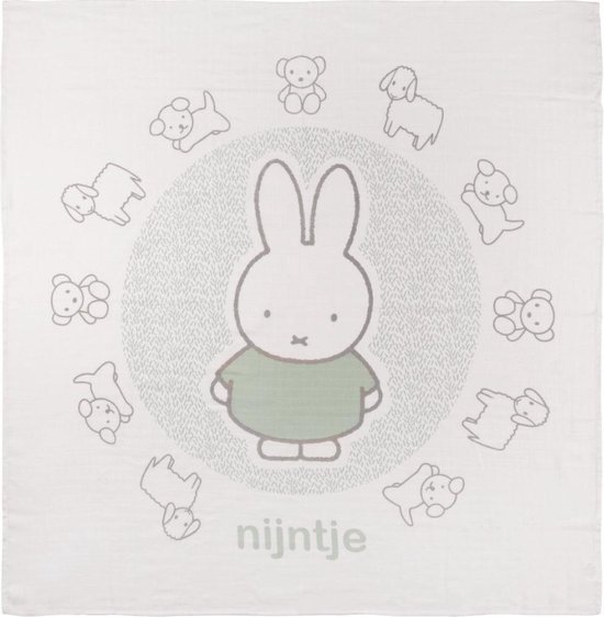 Nijntje Inbakerdoek Swaddle Hydrofiel 120 x 120 - Grass - Groen