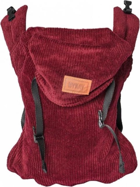 Bykay - Draagzak - Click Carrier Classic - Ribbed velvet Berry Red