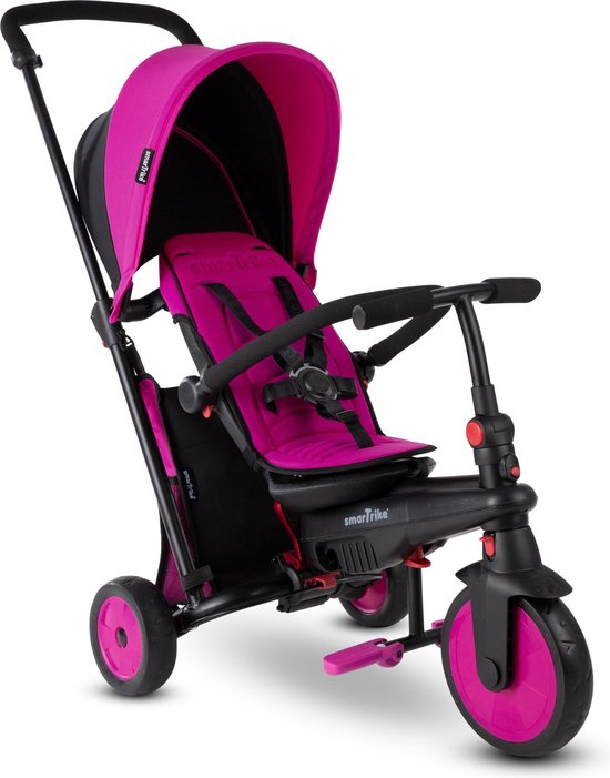 SmarTrike STR3 - Opvouwbare Driewieler voor Meisje met Duwstang - Trike - Roze - Kinder wagen