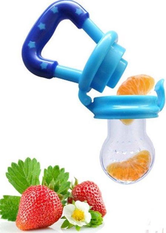 Baby fruit speen  -Fruitspeen Bijtring - Maat M - 4 - 12 maanden - Blauw