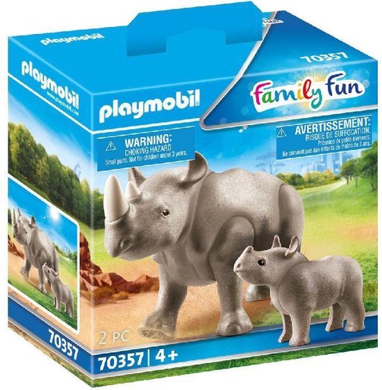 PLAYMOBIL Family Fun Neushoorn met baby - 70357