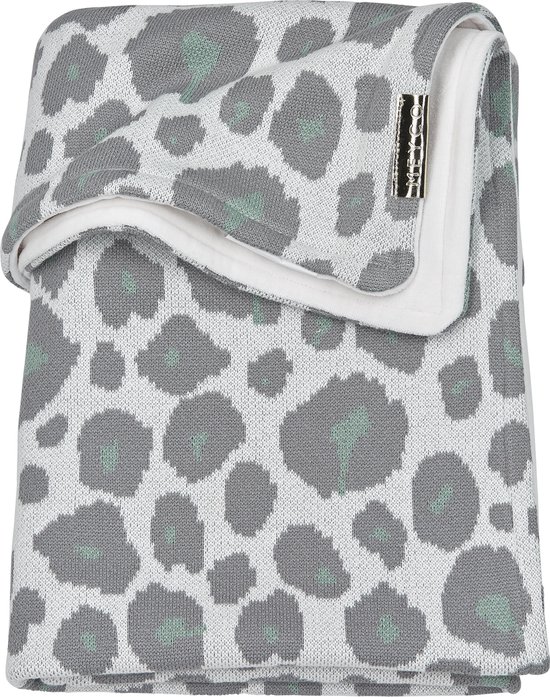 Meyco Panter met velvet wiegdeken - 75x100cm - Stone green