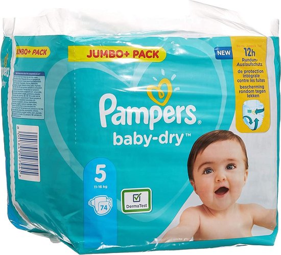 PAMPERS BD LUIERS Maat 5 JC+ 74 Stuks