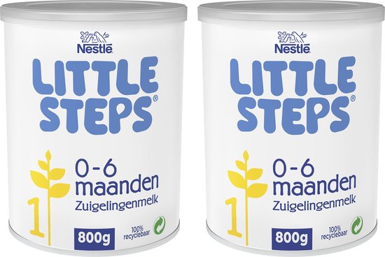 Nestlé Little Steps Standaard 1 flesvoeding - tot 6 maanden - 2 x 800 gram - zuigelingenvoeding