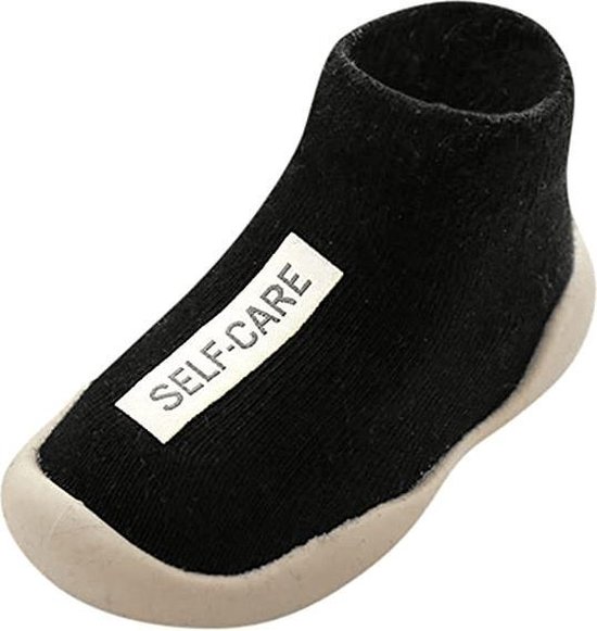 Antislip baby schoentjes - eerste loopschoentjes – Completebabyuitzet - maat 20,5 – 6-12 maanden - 13 cm - zwart