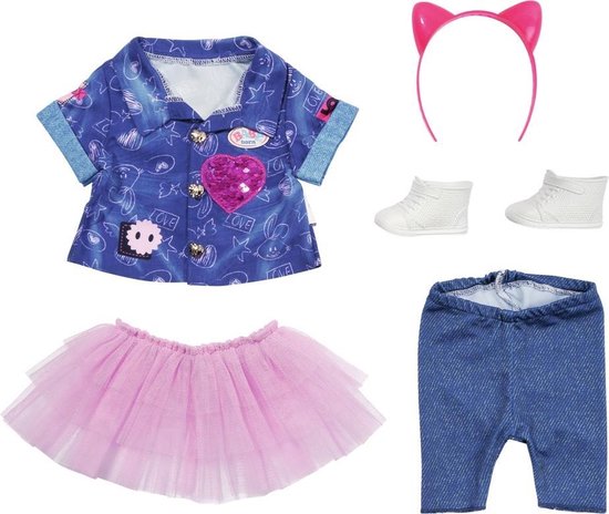 BABY born Deluxe Jeansjurk-set - Poppenkleding 43cm