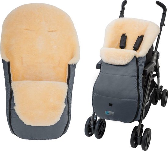 Voetenzak & Cover voor Buggy van Lamsvacht - Altabebe grijs 6-36 mnd