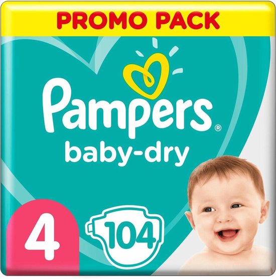 Pampers Luiers Baby Dry Maat 4 (9-14 kg) 104 Stuks
