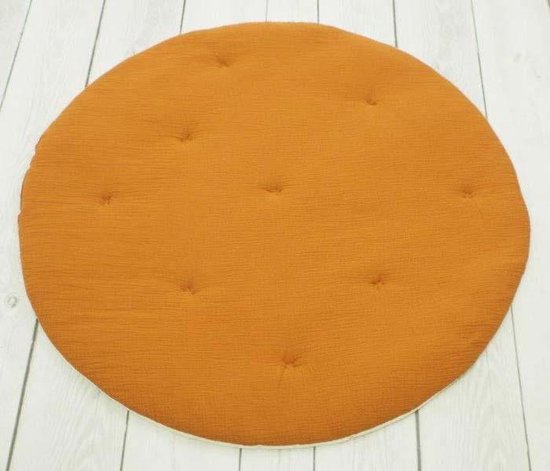 Betulli Speelkleed Mousseline Rond Caramel - Speelmat - Kinderkamer - Vloerkleed