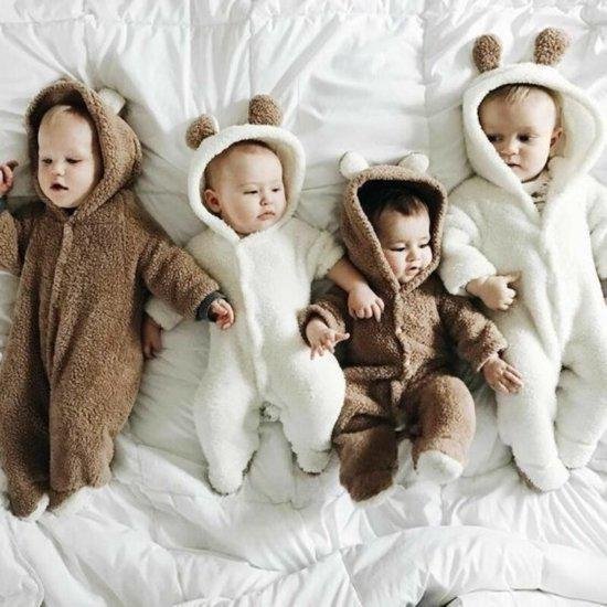 Budino Baby Pyjama Romper Onesie Beer Dier - Bruin - 9 mnd