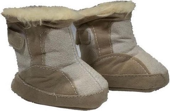 La Petite Couronne Babylaarzen Suedine Klittenband Beige Maat 16/17