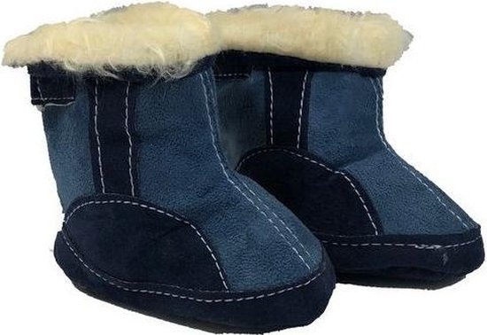 La Petite Couronne Babylaarzen Suedine Klittenband Navy Maat 16/17
