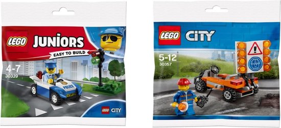 Lego - City -  Politie 30339 en Wegwerker 30357  - 2 Pack combinatie  - 2 zakjes - Polybag