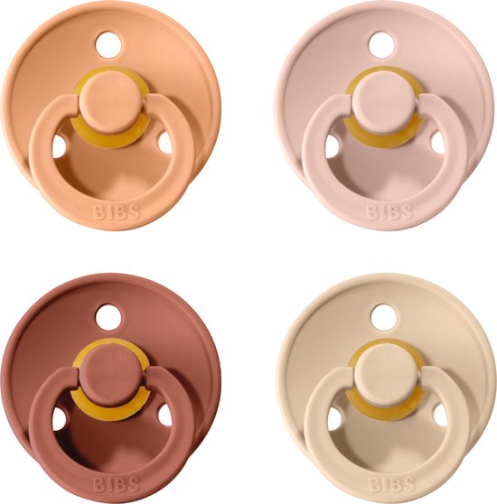 Bibs fopspenen 0 6 maanden set 4 stuks (Blush, Peach, Vanilla, Woodchuck) Maat 1 fopspeen