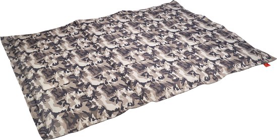 Speelkleed Baby - 140x180 cm – KidZ ImpulZ - Speelmat baby - Babyspeelgoed - Kraamcadeau – Groot speelkleed - Afneembaar - Camouflage grijs