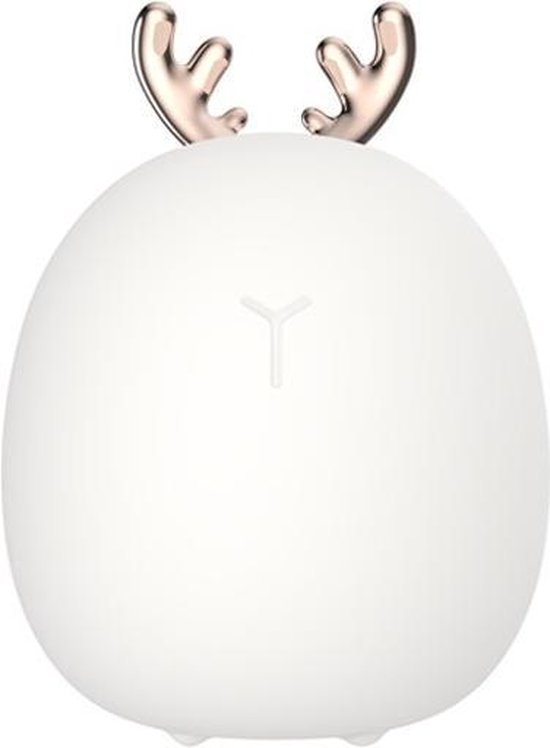 Evolize Zacht Nachtlampje Hert - Draadloze Lamp - 3 Dimstanden - Oplaadbaar via USB - Warm en Koud Wit Licht - Baby - BPA-vrij