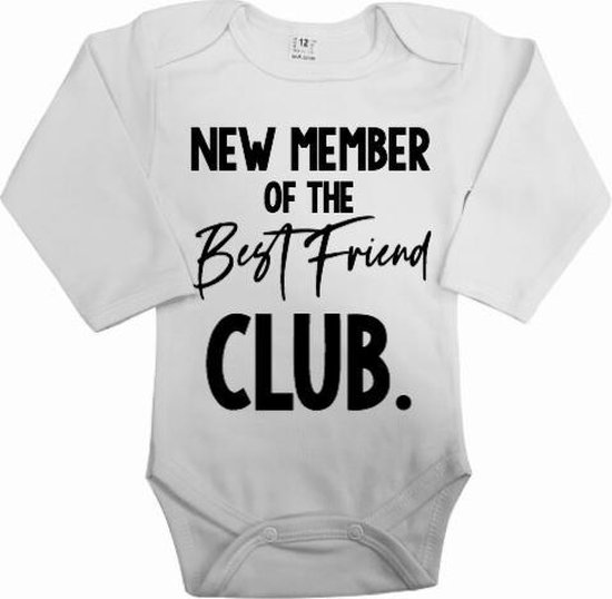 Zwangerschaps aankondiging rompertje new member best friend club | Jullie baby geluk bekendmaken aan jullie beste vrienden met deze geweldige romper | Cadeau voor je beste vriend vriendin.