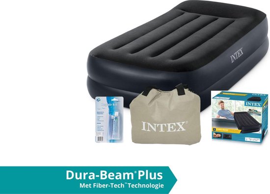 Intex Luchtbed - Pillow Rest Raised - Formaat: Twin - B99 x L191 x H42 cm - Ingebouwde Pomp - Met Reparatieset