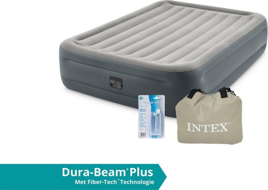 Intex Luchtbed - Essential Rest - Formaat: Queen - B152 x L203 x H46 cm - Ingebouwde Pomp - Met Reparatieset