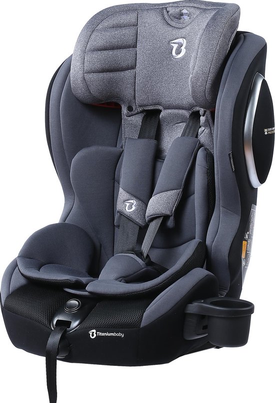 Titaniumbaby iSafety! Vector Autostoel - Isofix - Groep 1,2,3 - Zwart/Grijs