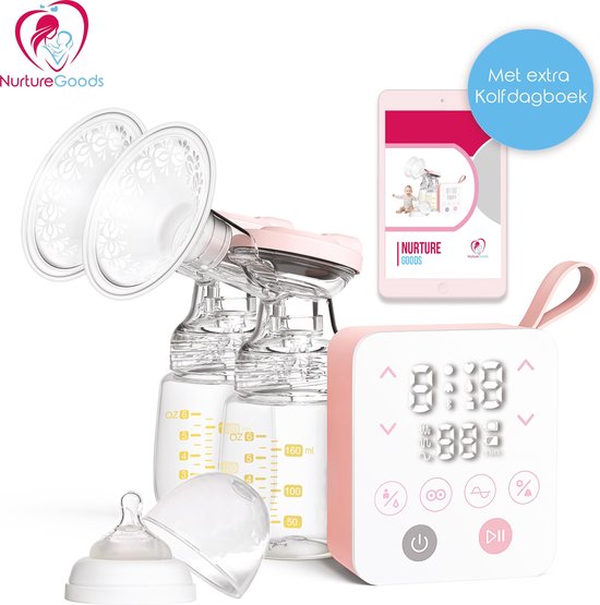 NurtureGoods Smart 2.0 Draadloze Elektrische Borstkolf - Met 2x 180 ml Babyfles, Kolfdagboek & Speen