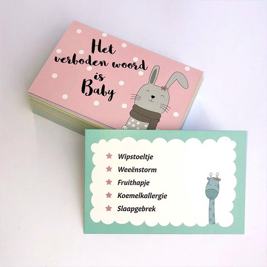 Babyshower spel: Het verboden woord is Baby - 30 seconds - (Ook leuk samen met babyshower invulkaarten)
