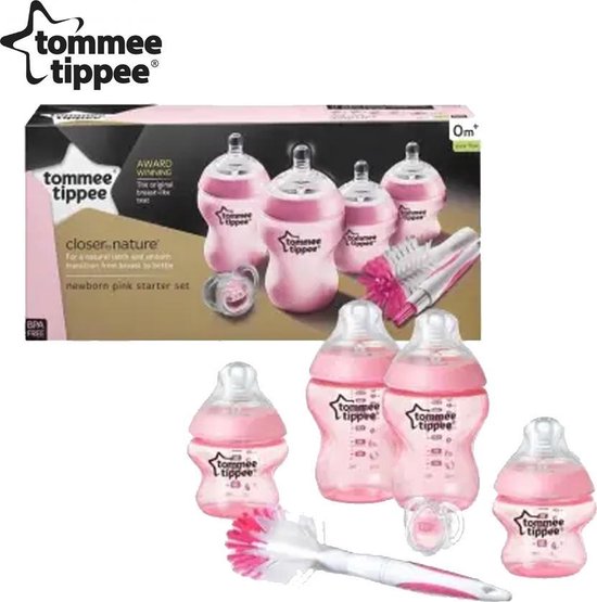 Tommee Tippee Closer to Nature flessen starterset girl - roze