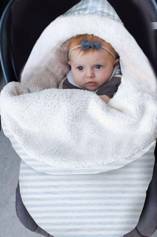 Baby Slaapzak | Slaapzak Buggy/Kinderwagen | Baby | Winter | 0 /12 maanden |Blauw gestreept