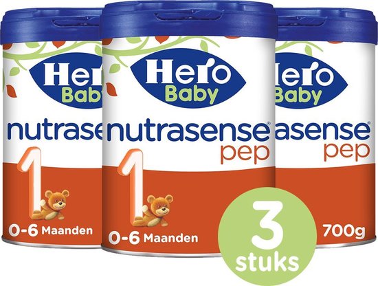 Hero Baby Nutrasense PEP 1 (0-6mnd) - Zuigelingenvoeding bij koemelkallergie - 3 STUKS - flesvoeding