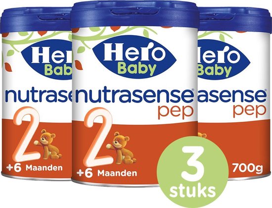 Hero Baby Nutrasense PEP 2 (6-12mnd) - Opvolgmelk bij koemelkallergie - 3 STUKS - Flesvoeding