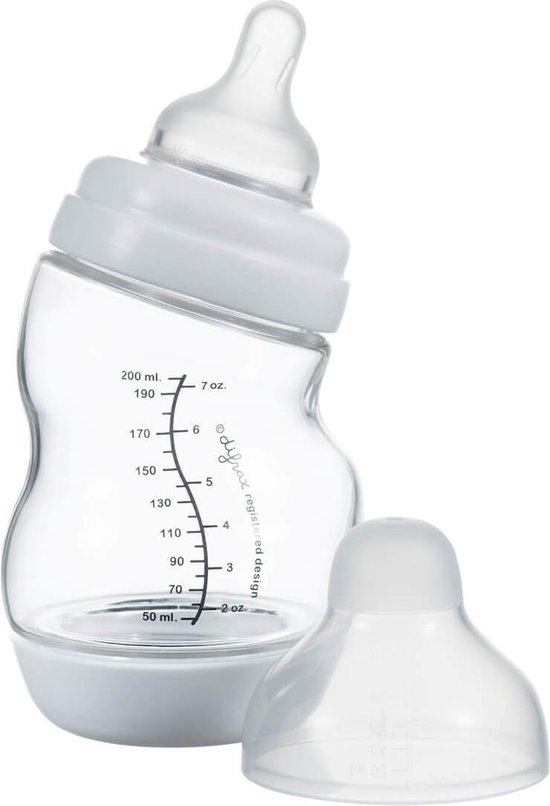Glazen Anti-Colic S-babyfles - Wide - 200 ml - Wit