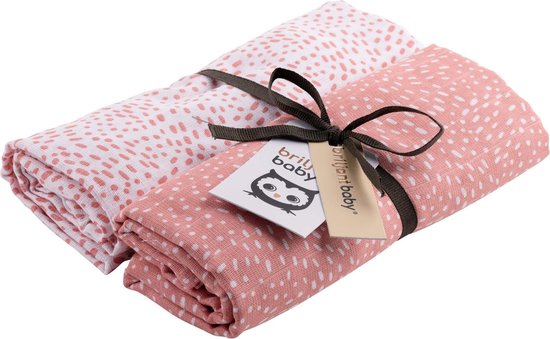 Briljant Baby Inbakerdoek Swaddle Hydrofiel 120 x 120 - Minimal - Pink - 2 Stuks